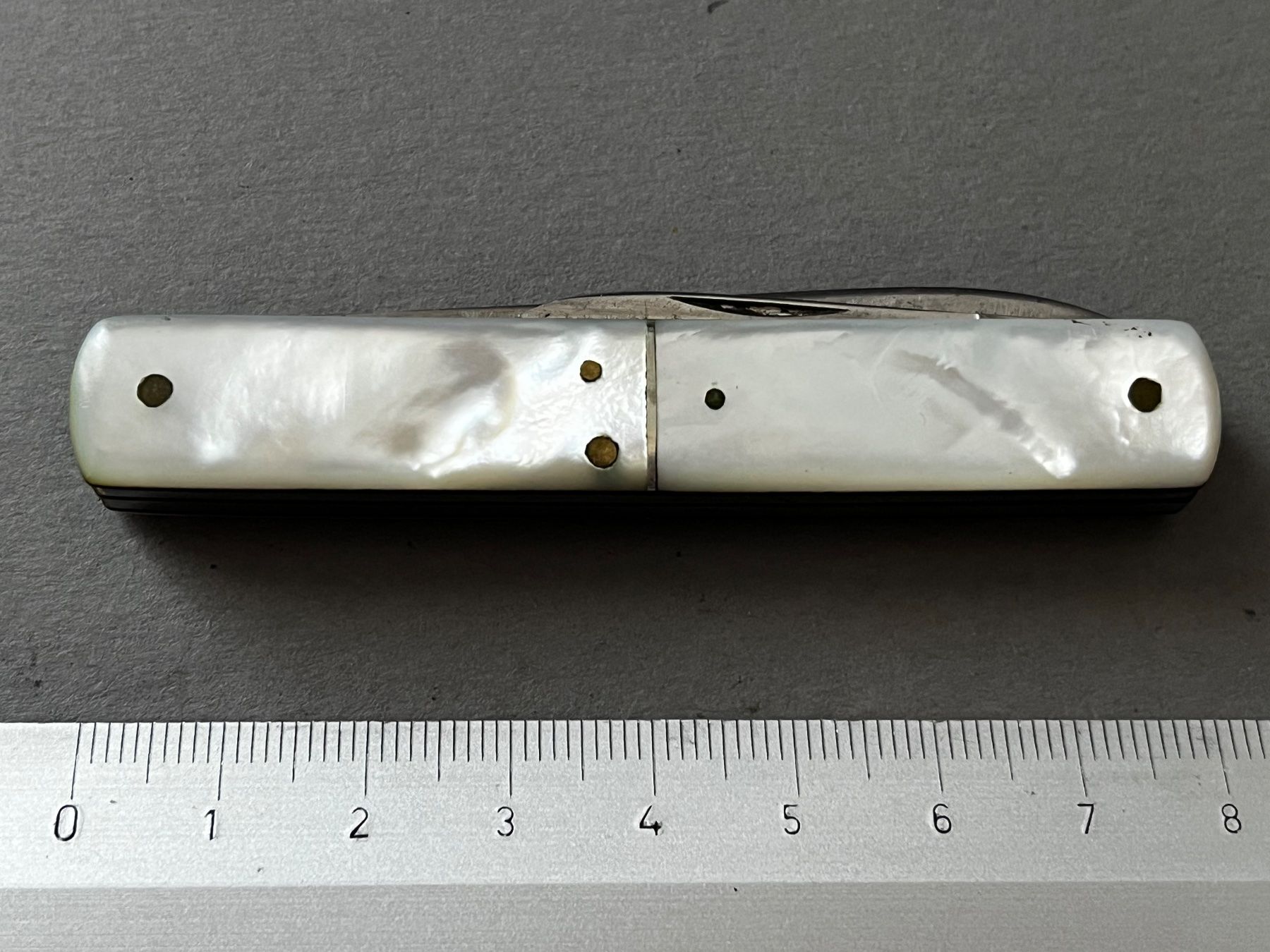 Coltelli tascabile: Antikes Perlmutt-Sackmesser 80 mm mit Etui - selten – Usato da Zürich venduto da FV.vintage 8
