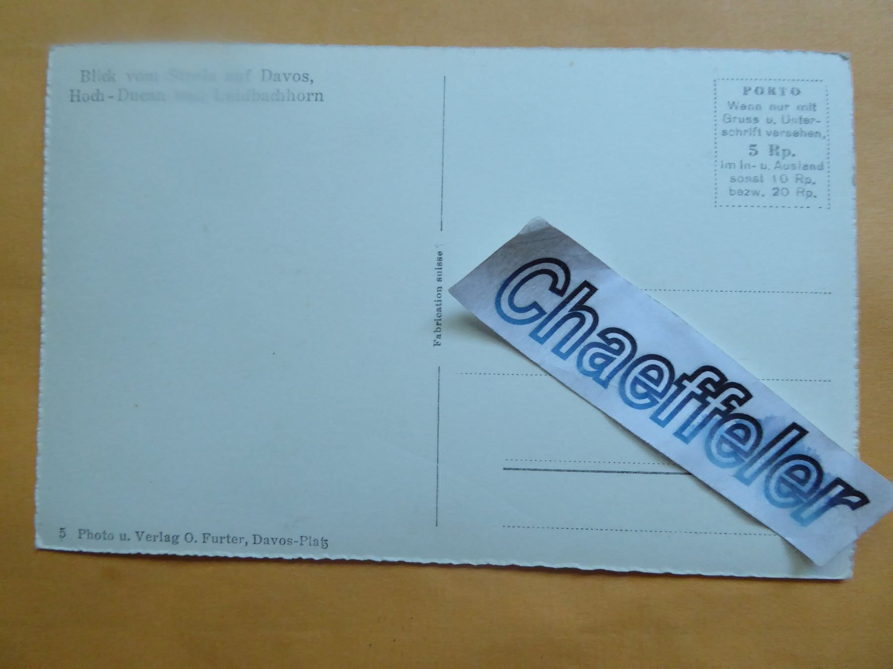 Cartoline postali: Blick von Strela auf Davos – Nuovo (secondo la descrizione) da Zürich venduto da Chaeffeler 1