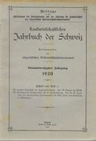Landwirtsch. Jahrbuch der Schweiz 1920 A