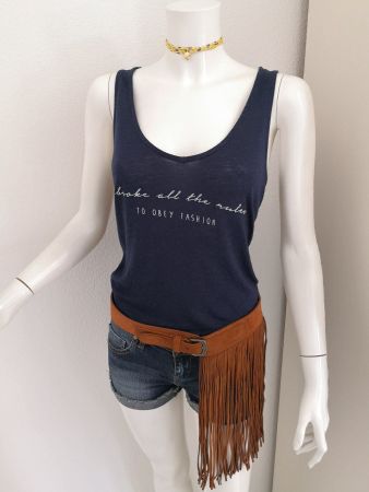 🤩MANGO LEINEN TRÄGER TOP DUNKELBLAU & SCHRIFT NEU & D&G P.