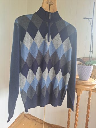 NEW SENSATION Herren Troyer Pullover XL ¼ Zip Wollpulli