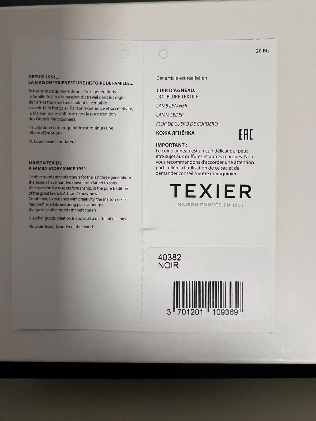 Brieftaschen: Portefeuille Texier Cuir Noir neuf – Neu und originalverpackt aus Lausanne von ffhoud 2