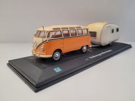 VOLKSWAGEN Bus mit Wohnwagen (1/43)