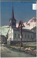 Saas-Fee - Die Kirche - Litho