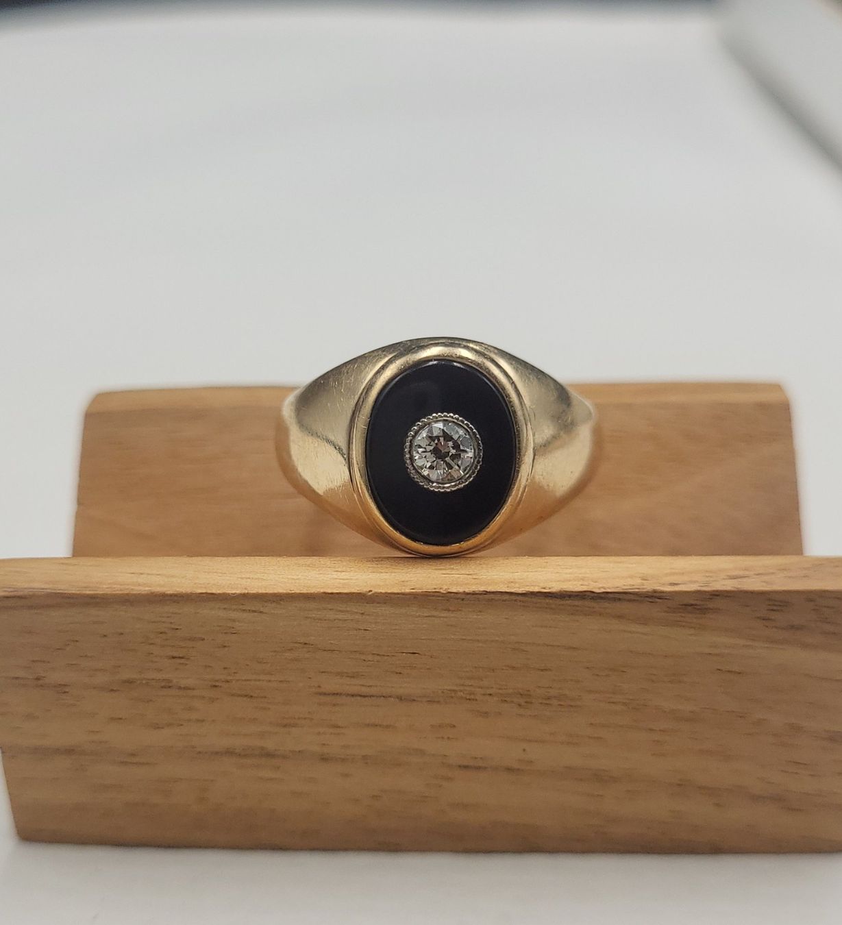 Anelli: Gold Ring Mit Diamant und Onyx – Usato da Wald ZH venduto da Dasilver 5