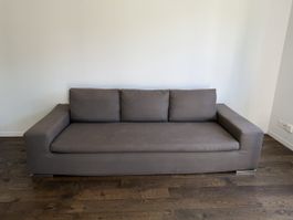 Minotti Sofa, Dreiplätzer, schlammbraun