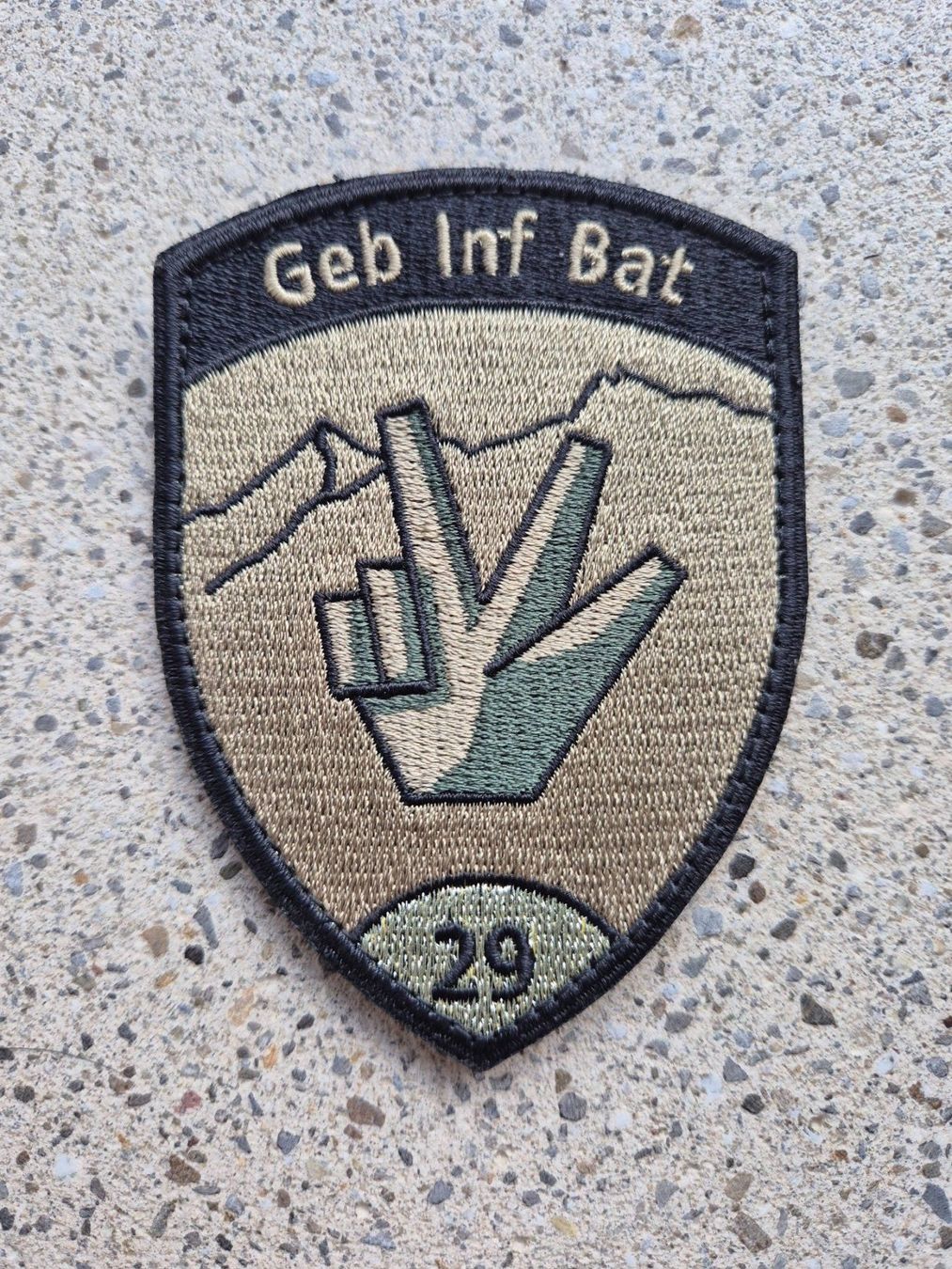 Schweizer Armee Plaketten & Abzeichen: *** Badge Geb Inf Bat 29 mit klett *** – Neu und originalverpackt aus Riedholz von fr_sIruP