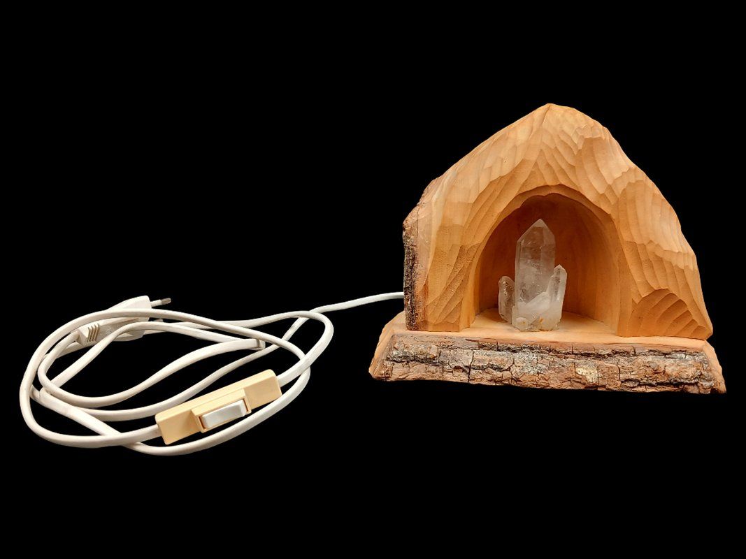 Lampen: Holzlampe mit Kristall – Gebraucht aus Hünenberg von Restwert_Zug 1