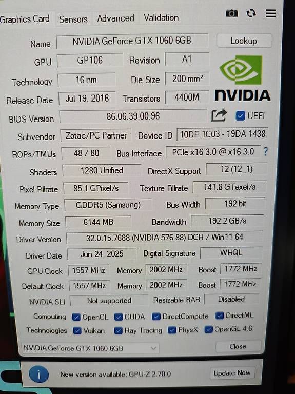 Zotac Grafikkarten: Zotac GTX 1060 6Gb AMP – Gebraucht aus Neuenkirch von Metal_666 3
