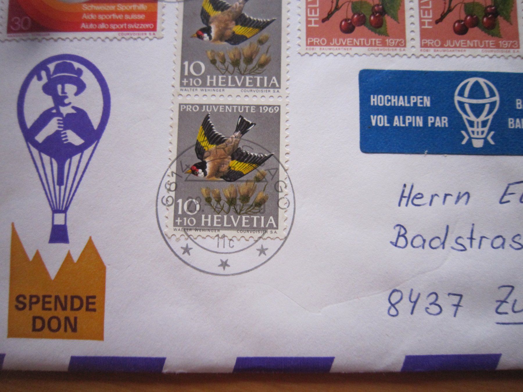 Tutti i francobolli: Ballonposto 1975 Stempel Brissago – Usato da Giubiasco venduto da sal_9j6w 1