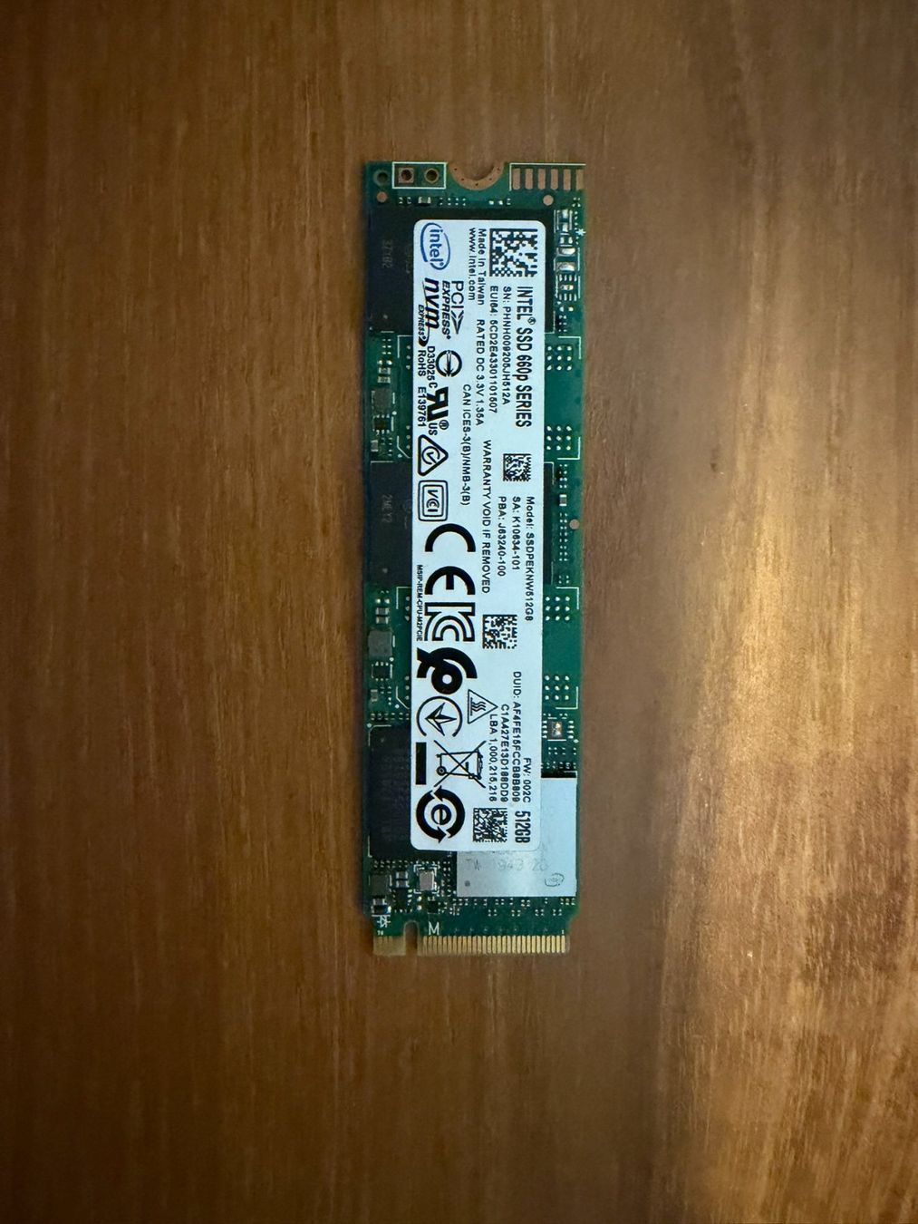 Intel Harddisks: INTEL SSD 660P SERIES 512GB M.2 NVMe SSD – Gebraucht aus Winterthur von fingerweg1