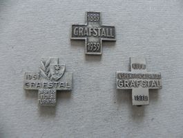 Medaille 3 Sport Abzeichen Brosche Grafstal ZH 1939 -1970