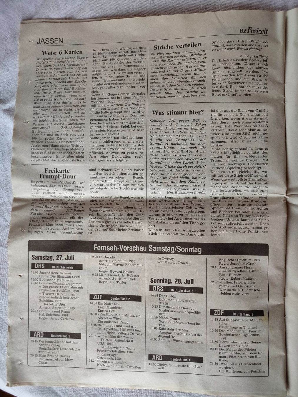 Riviste & Magazine: BZ Freizeit Zeitungsbeilage, Sommer 1985 – Usato da Ins venduto da Baj 2