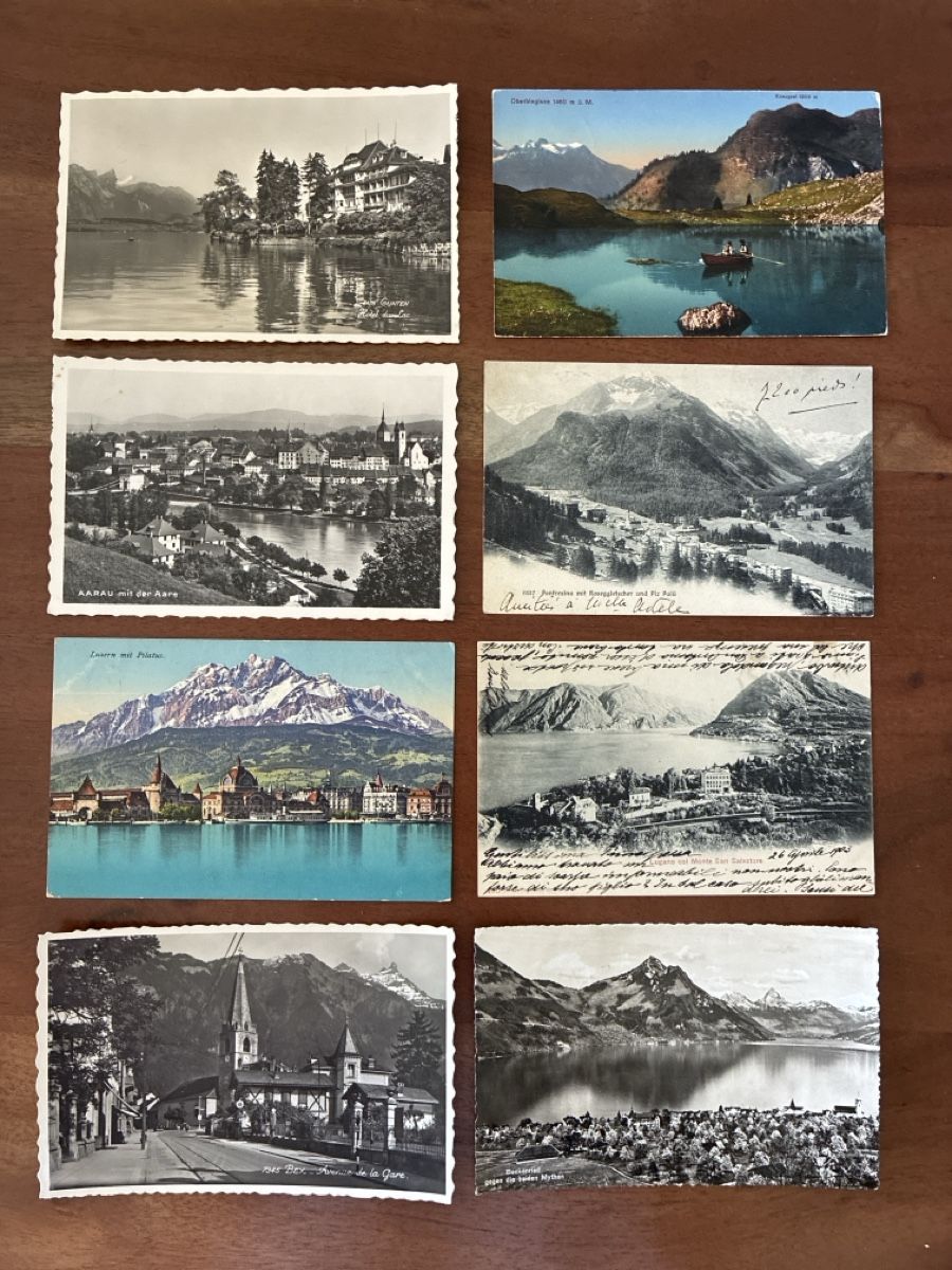 Cartoline postali: 15 Ansichtskarten Schweiz Überraschungs Paket 97 – Usato da Oftringen venduto da Cla.vD.74 2