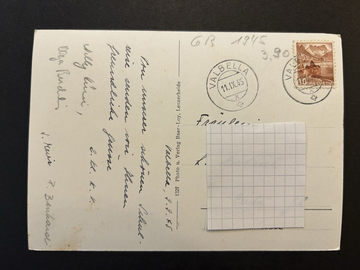 Cartoline postali: Valbella Jugendherberge 1945 – Usato da Fanas venduto da Alessio11 1