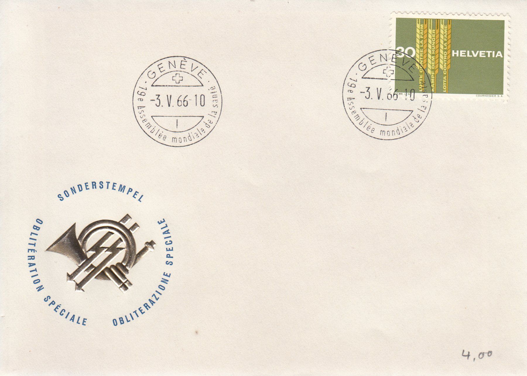 Alle Briefmarken: Sonderstempel S. 612 Typ l Genève 1966 – Gebraucht aus Bürglen TG von StampGraf