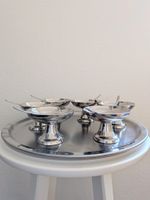 6er Set Vintage Edelstahl Inox Glacebecher / Eisbecher