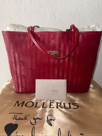 Rote Mollerus Handtasche Shopper, Top Zustand