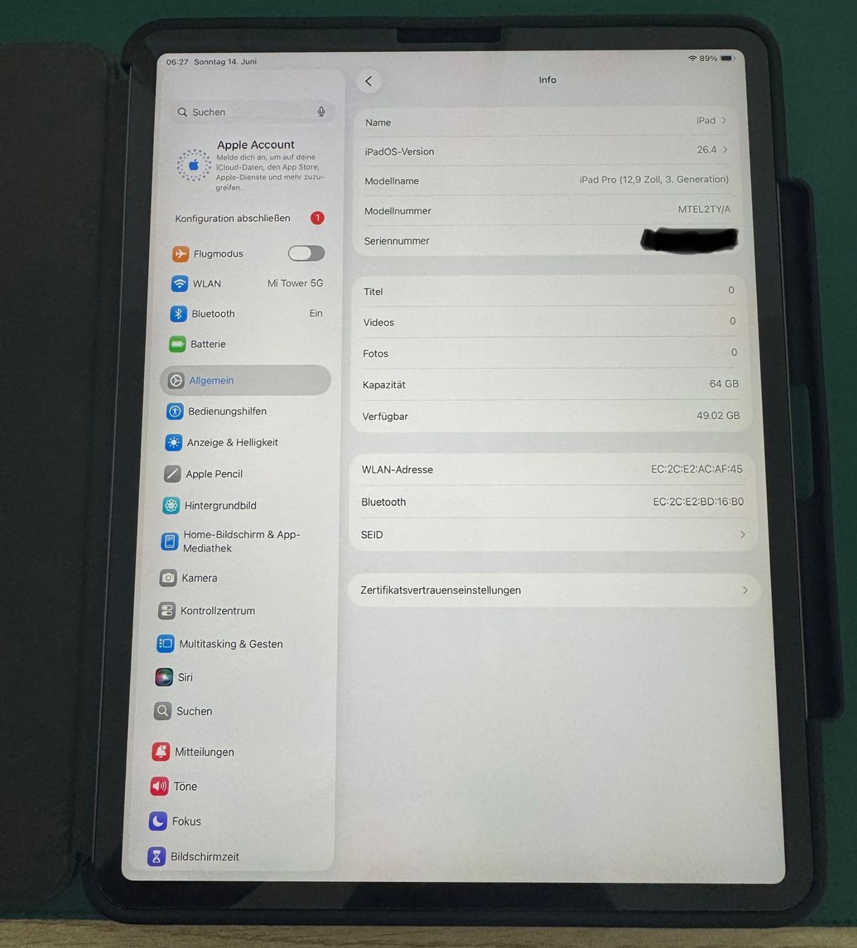 Apple Tablet PC: Apple iPad Pro 12.9 - 3. Generation – Gebraucht aus Volketswil von IT-Mac