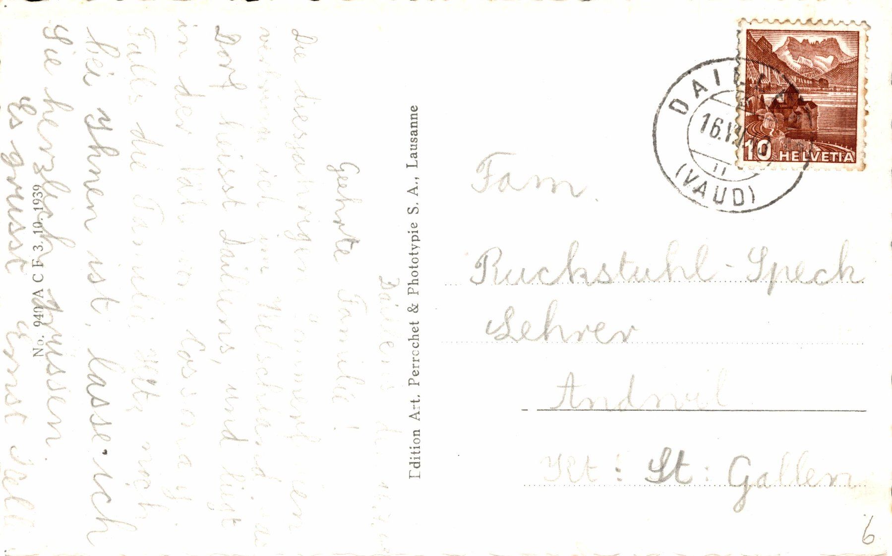 Cartoline postali: Daillens. Vue générale – Usato da Bronschhofen venduto da Astore 1