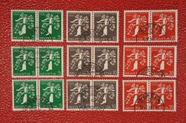 Z25d-Z27c Zweier- und Dreierstreifen Landi 1939 gestempelt