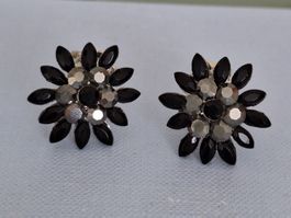 Vintage Clipsen mit schwarze Steine