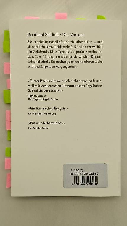 Libri: Bernhard Schlink Der Vorleser – Usato da Ballwil venduto da bom_ar 1