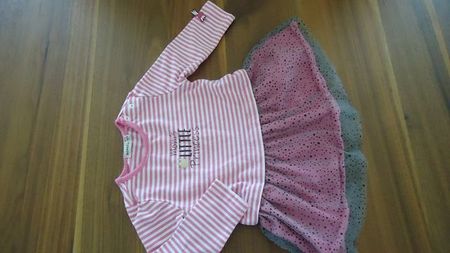 Bebekleidli Gr. 68 Rosa gestreift mit Tüll von Bondi