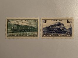 France 1937 Sc. 327/328, 13th International Railroad Cong.