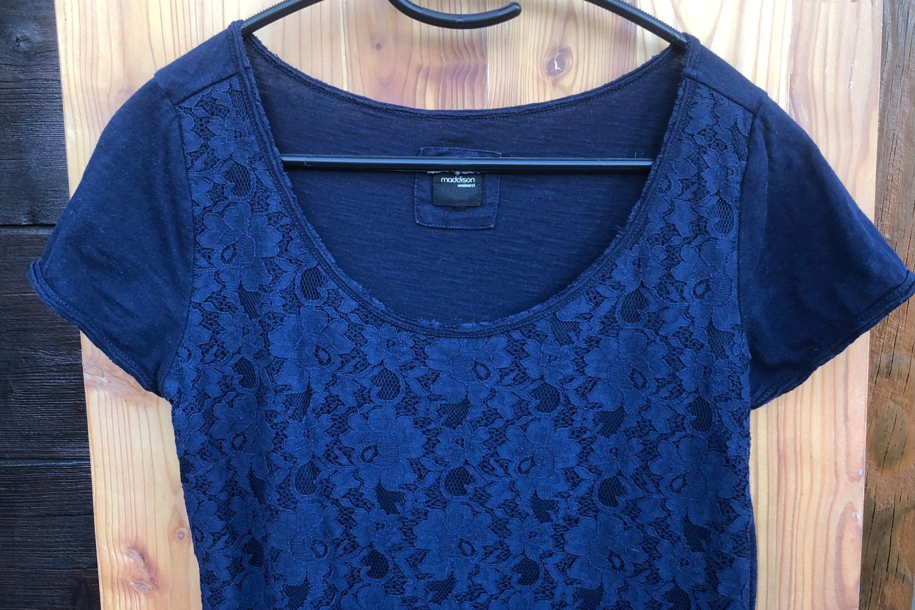T-shirt: T-Shirt, mit Spitzen, marine, 40 – Usato da Mühlebach (Goms) venduto da chr_q6d8 1