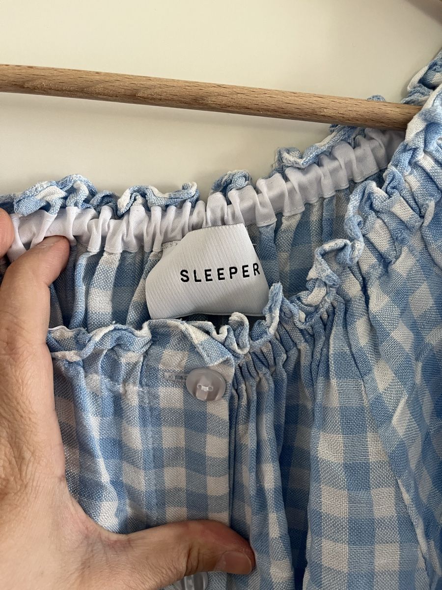 Kleider: Blue checked linen-viscose dress – Gebraucht aus Zürich von lux_t6lx 2