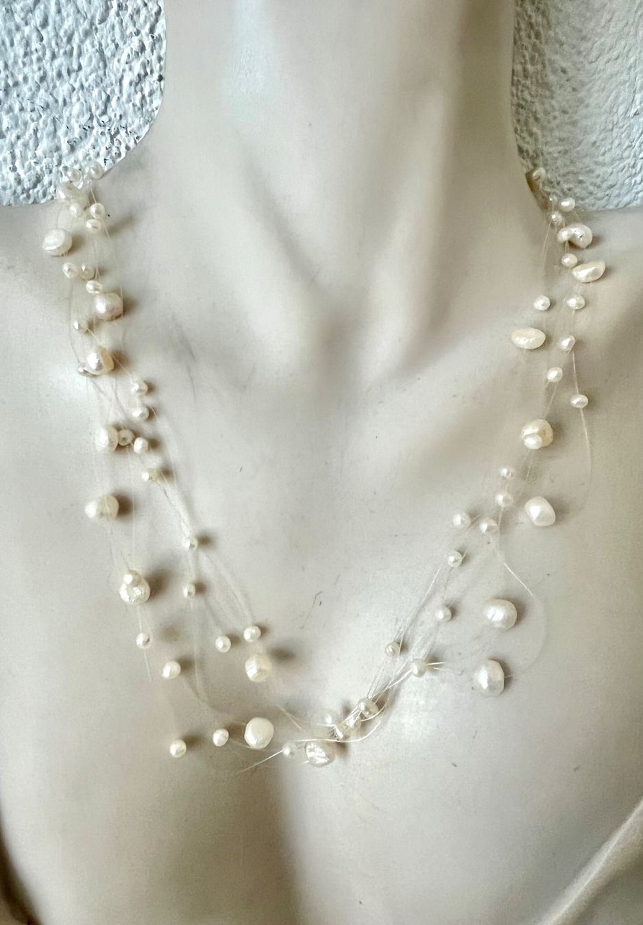 Catenine: Perlenschleier - Vintage Kette mit Süsswasserperlen & Silber – Usato da Ruswil venduto da artbyhand