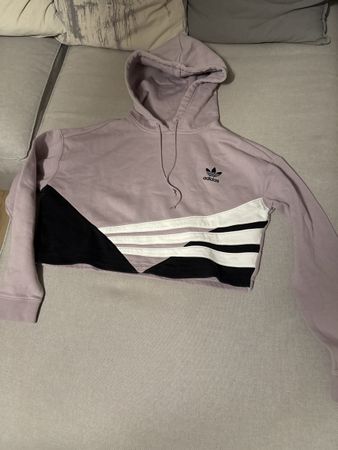 Adidas Damen Hoodie Cropped Lila Grösse XS