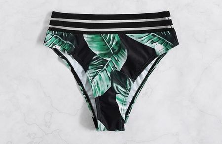 BIKINI UNTERTEIL / BIKINI HOSE - SCHWARZ/GRÜN - GR XL - NEU