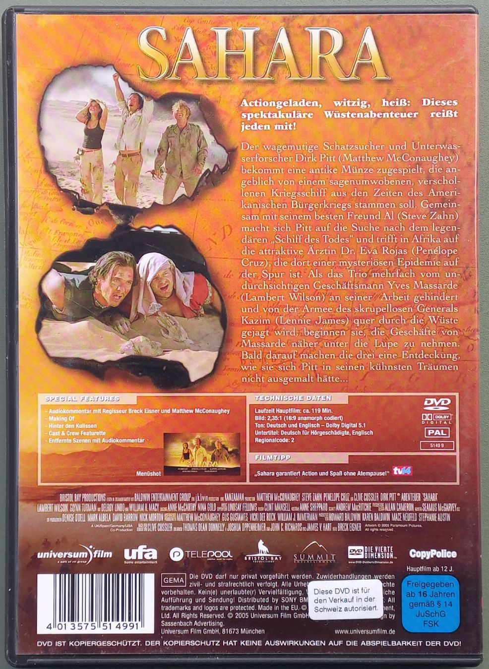 Tutti i DVDs: DVD D/E - Sahara, Abenteuer in der Wüste – Usato da Niederuzwil venduto da lubimaja 2