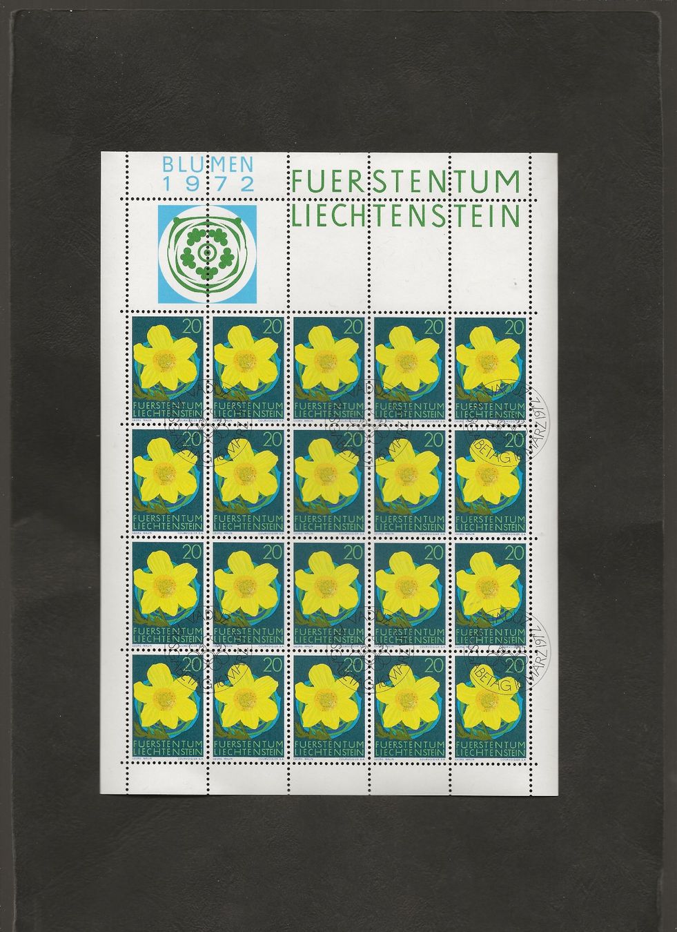 Tutti i francobolli: Bogen Serie Blumen 1972 Liechtenstein gestempelt – Usato da Au ZH venduto da xelagreb01 1