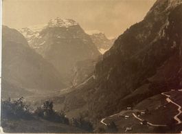 Grosse antike Foto (30 x 40 cm), Klausenpass - Gebiet