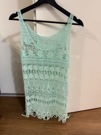 Mintgrünes Spitzenkleid / Häkelkleid – sommerlich & feminin