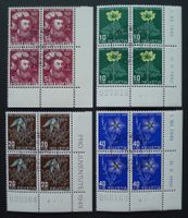 PJ 1949, Serie Viererblöcke J129-J132, Ersttag französisch