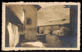 Zuoz, Alter Winkel, Ortspartie, Schnee