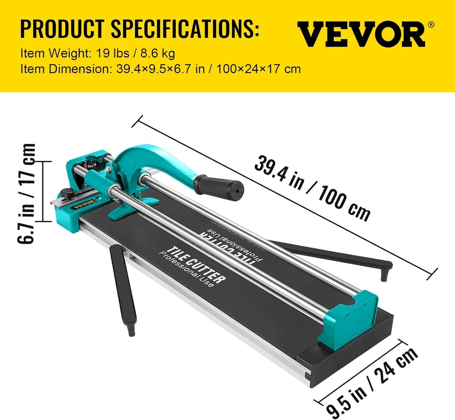 Tutti gli attrezzi: VEVOR Profi Fliesenschneider 800mm – Nuovo e nell'imballaggio originale da Bottighofen venduto da zaap 6