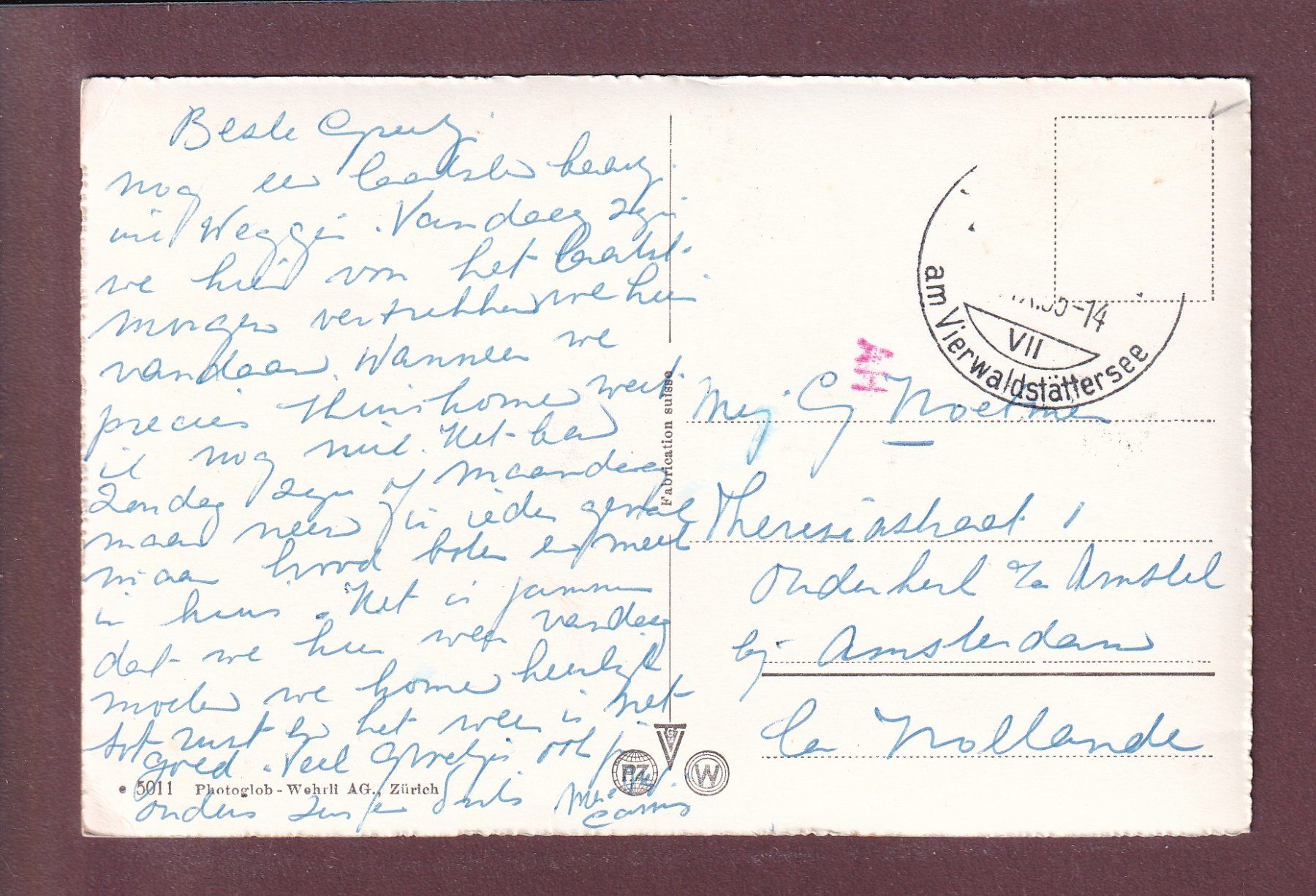 Cartoline postali: WEGGIS - 4 Bilder - 1955 – Usato da Pully venduto da nicecards 1