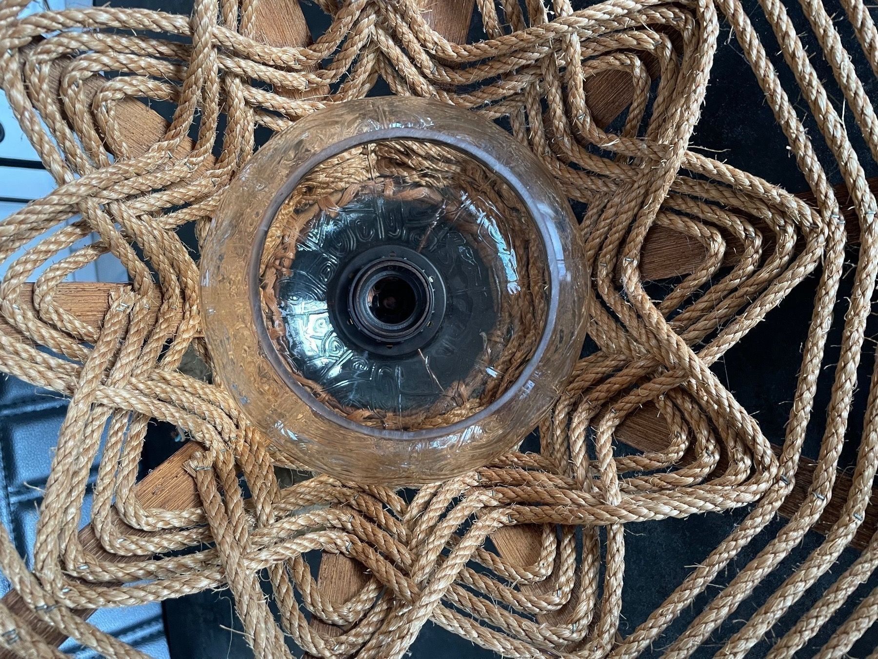 Lampadari & plafoniere: Alte Hängeleuchte aus Rattan – Usato da Siebnen venduto da stevenf 3