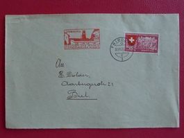 1939, Brief: FRIBOURG nach BIEL mit rotem Stempel! +Nr.226