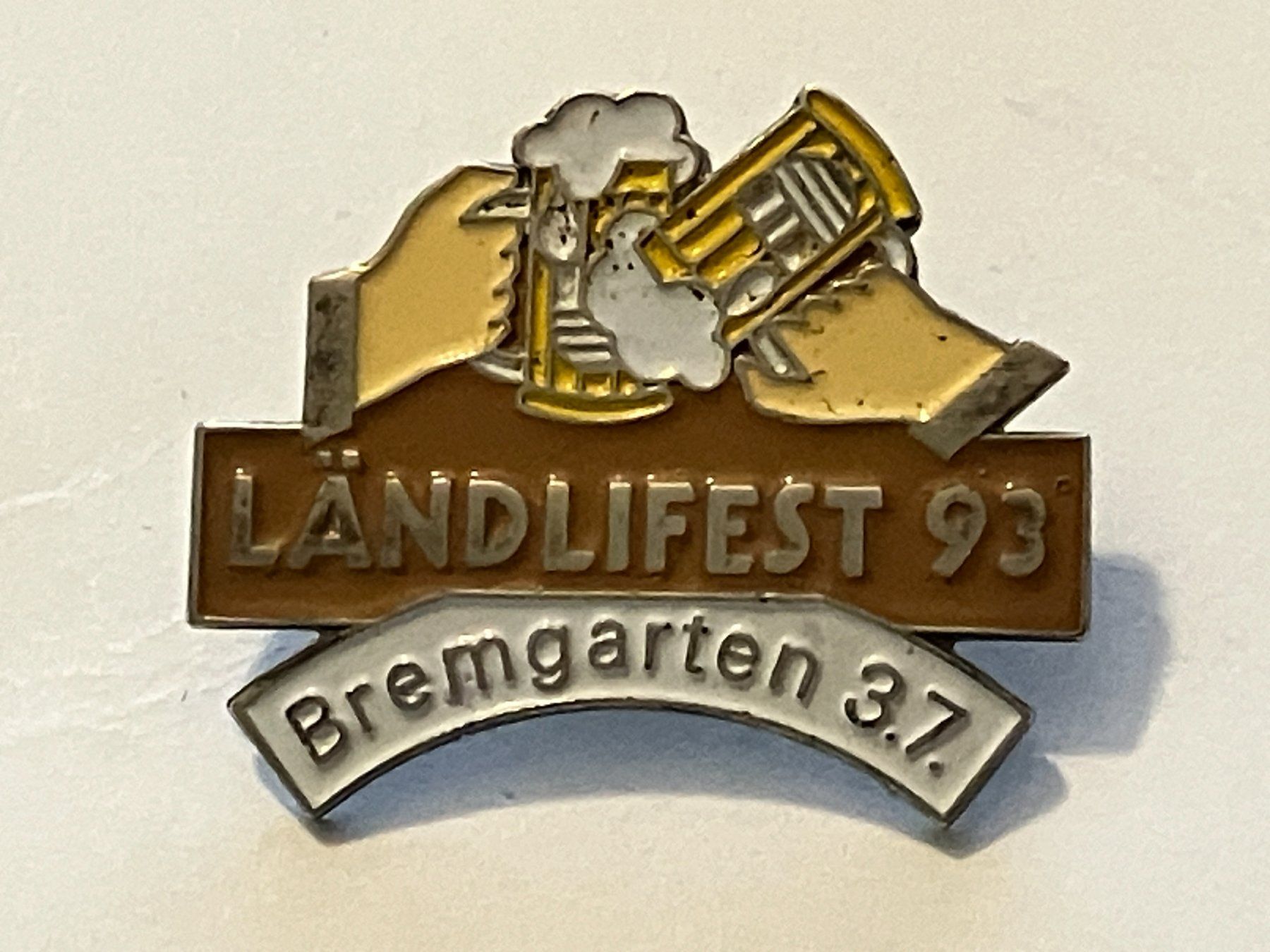 Plaketten & Abzeichen: 1 Pin Ländlifest 1993 Bremgarten – Gebraucht aus Basel von djwwpp