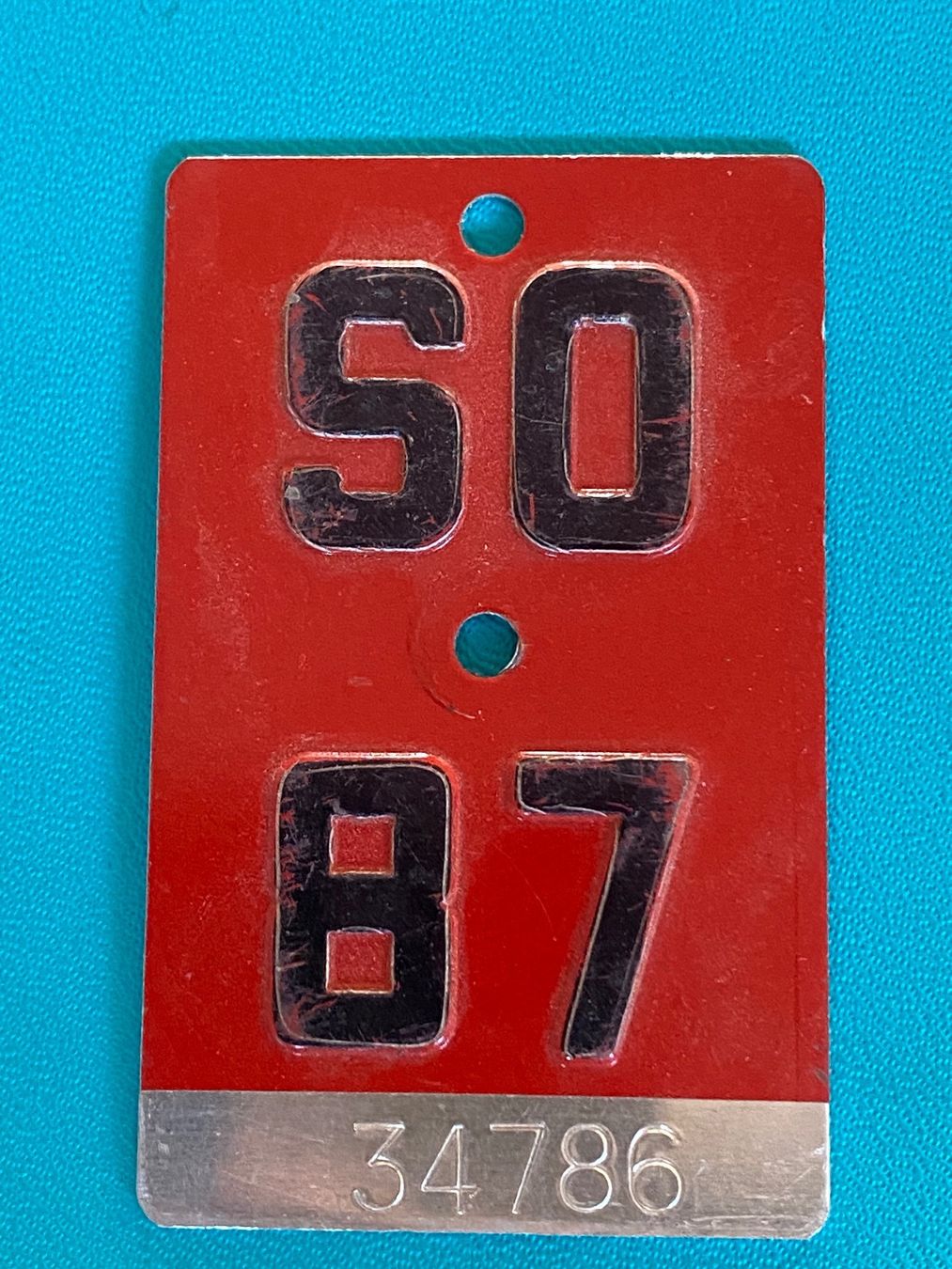 Insegne: Velonummer SO 87 / Plaque Vélo – Usato da Schnottwil venduto da Chasarmar