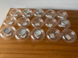Teelichter schwimmen, Glas, alle NEU, 15 Stück