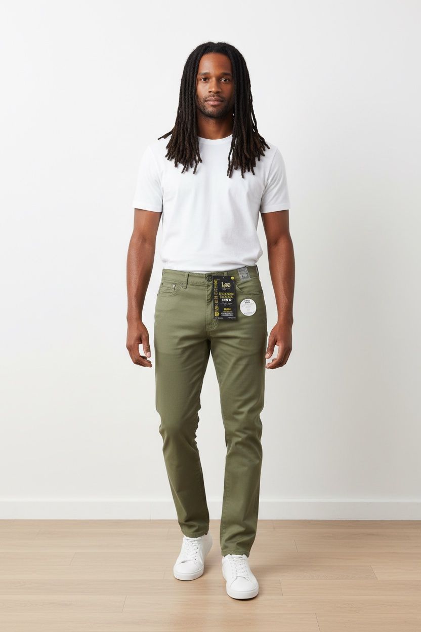 Lee Pantaloni: Pantalon Lee vert olive Slim – Nuovo e nell'imballaggio originale da Vuisternens-Romont venduto da gol_xp6p