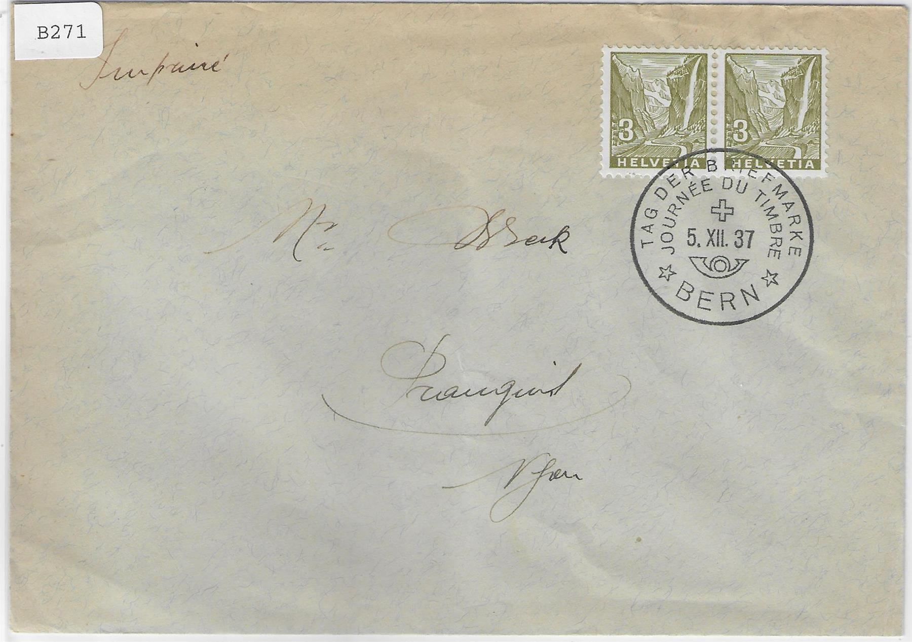 Tutti i francobolli: Tag der Briefmarke Bern 5.XII.37 – Antico da Ettingen venduto da Kartenplanet