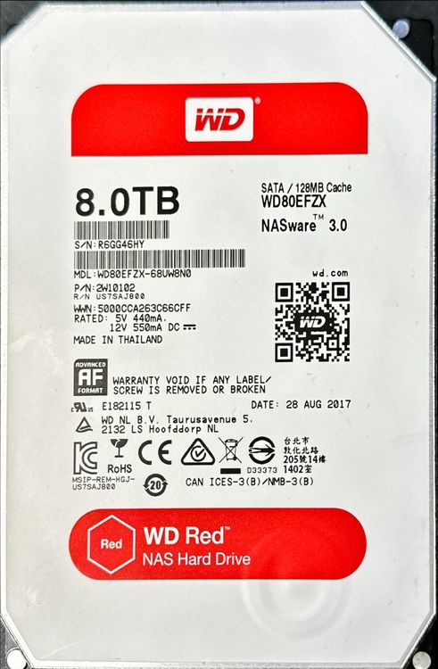 WD Red HDD 8.0 TB - Modell: WD80EFZX-68UW8N0 | Kaufen auf Ricardo
